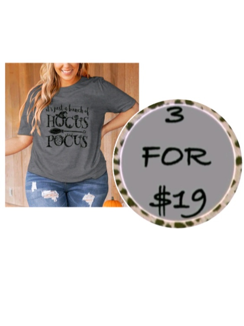 3/$19 Just a Bunch of Hocus Pocus Halloween short sleeve T-shirt
